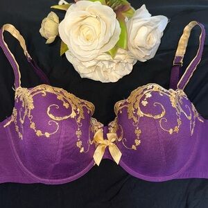 Cacique Purple Gold Bra Sz 42D